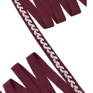 Azazie Leaf Detail Sash/Belt in Cabernet